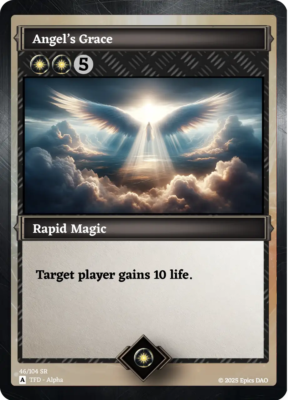 Angel's Grace — Buidlers Guild Alpha card, The First Dev series