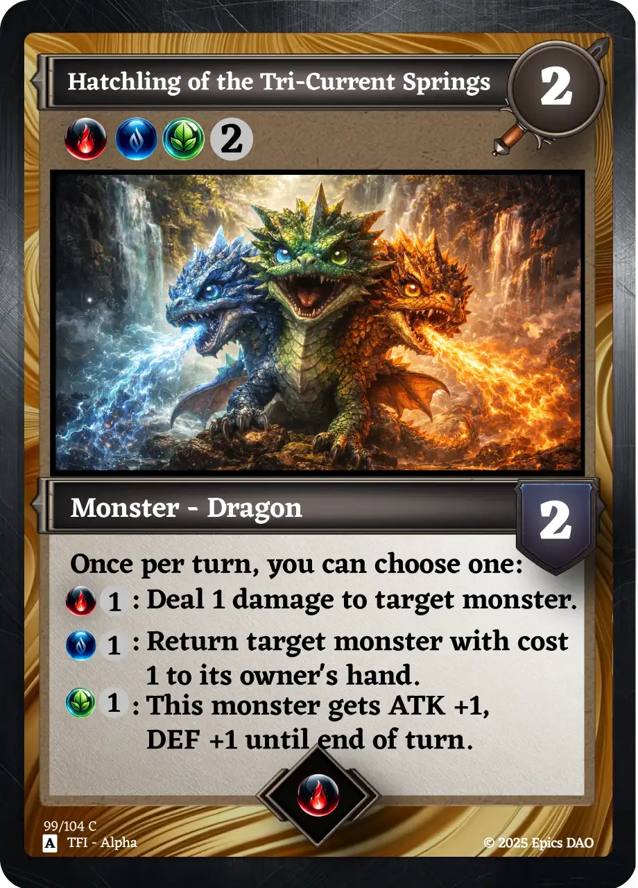 Hatchling of the Tri-Current Springs