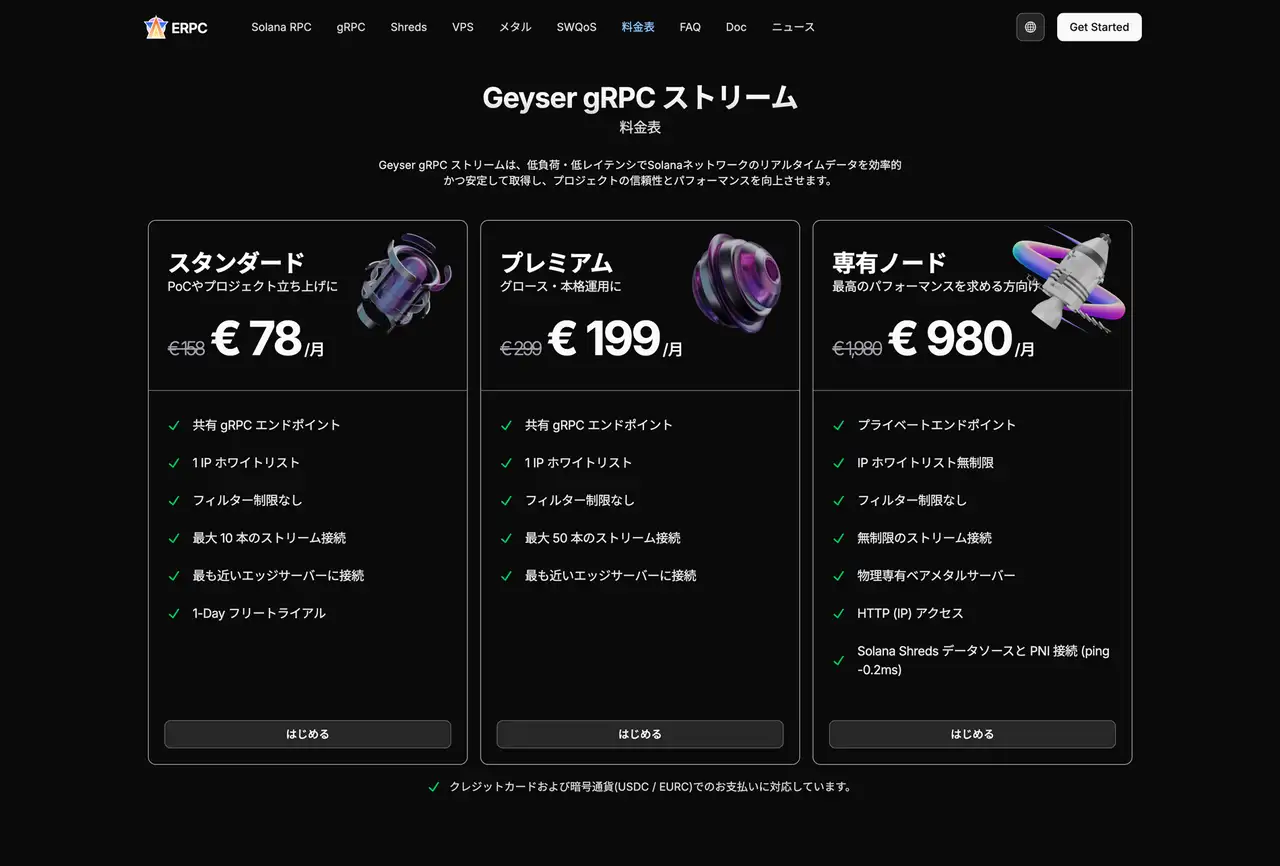 Geyser gRPC Price List