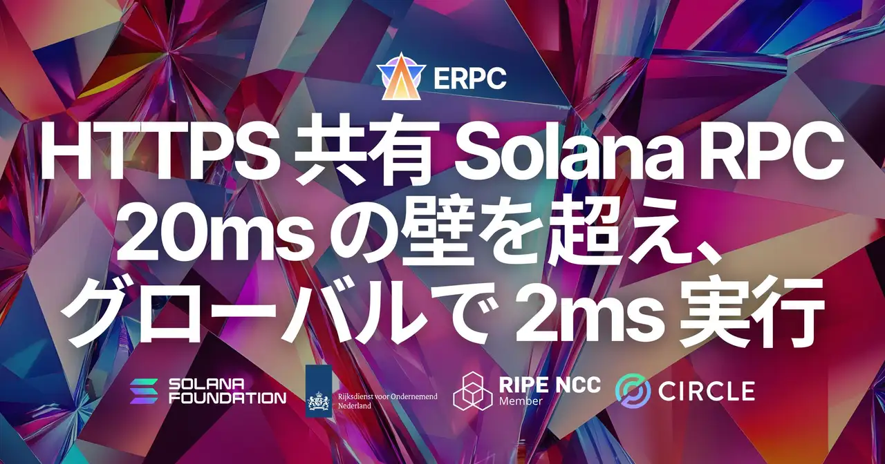 ERPC、Solana RPC Unlimited Endpoint においてマルチリージョン向け Bundle クーポン提供を開始。HTTPS 共有 RPC の 20ms の壁を超え、2ms 実行をグローバルに