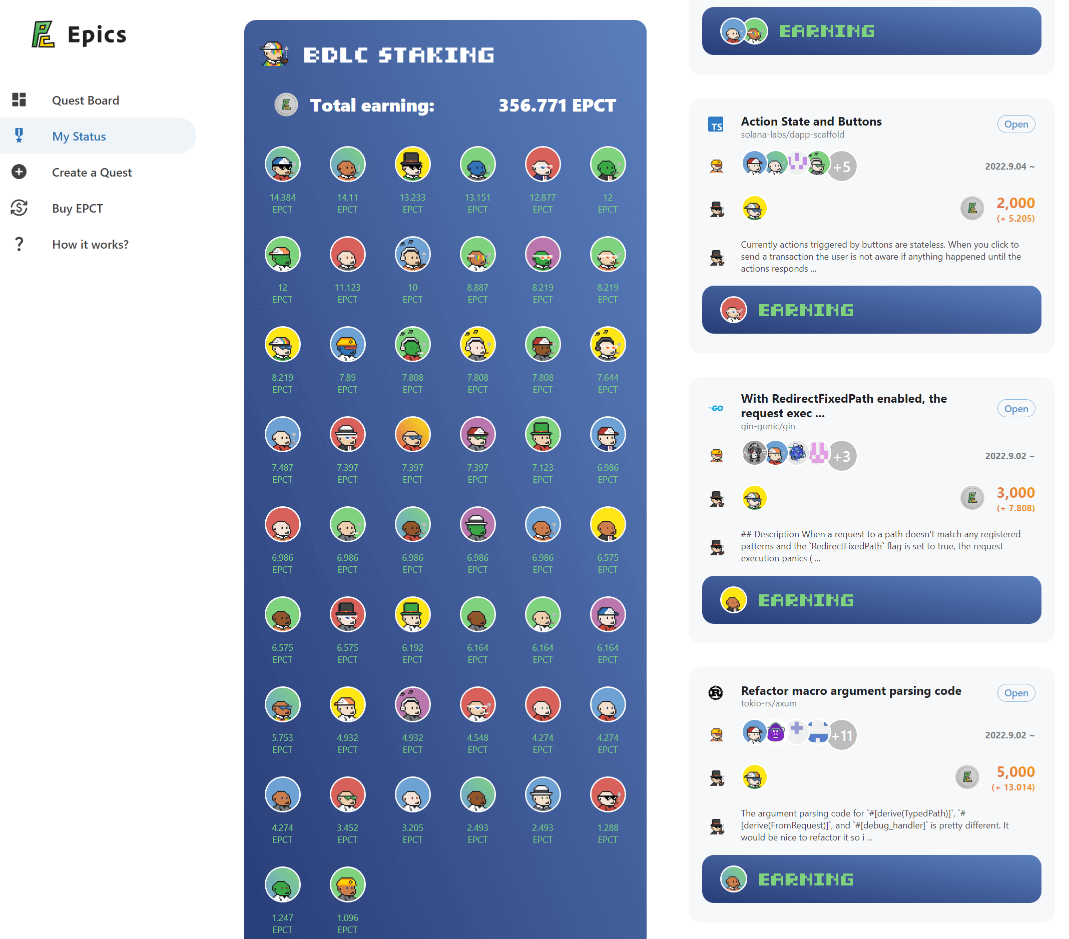 BDLC Staking List