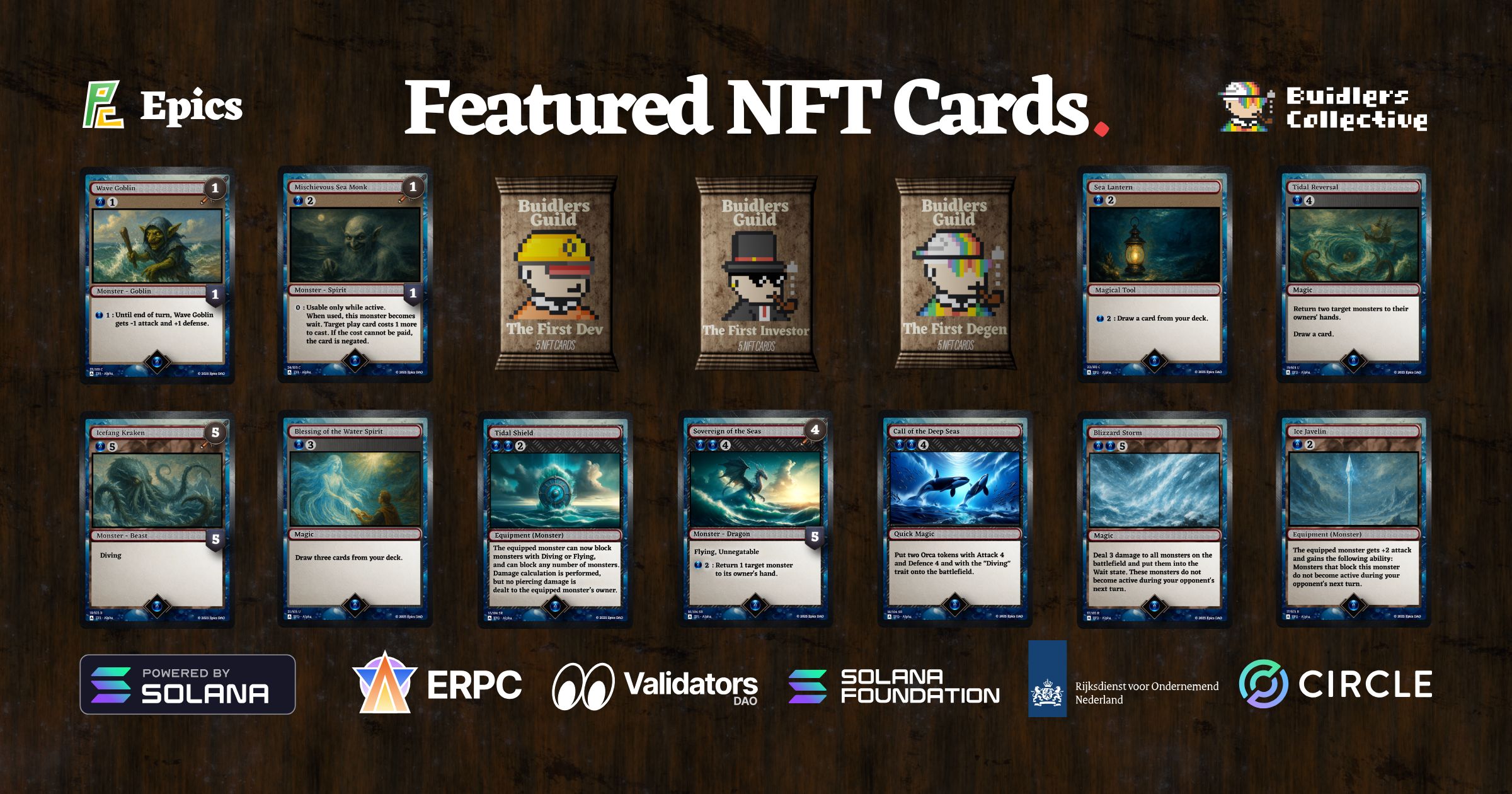 Epics DAO Reveals Alpha Series Featured Water Solana NFT Cards