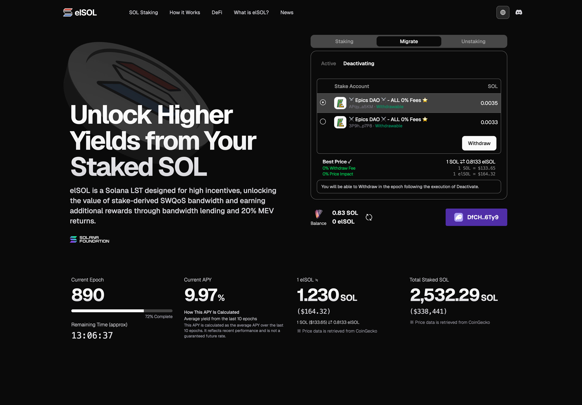 elSOL Deactivating UI
